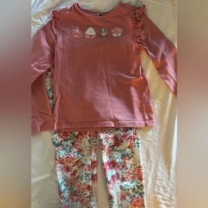 Janie and Jack Pink Floral Pajama Set